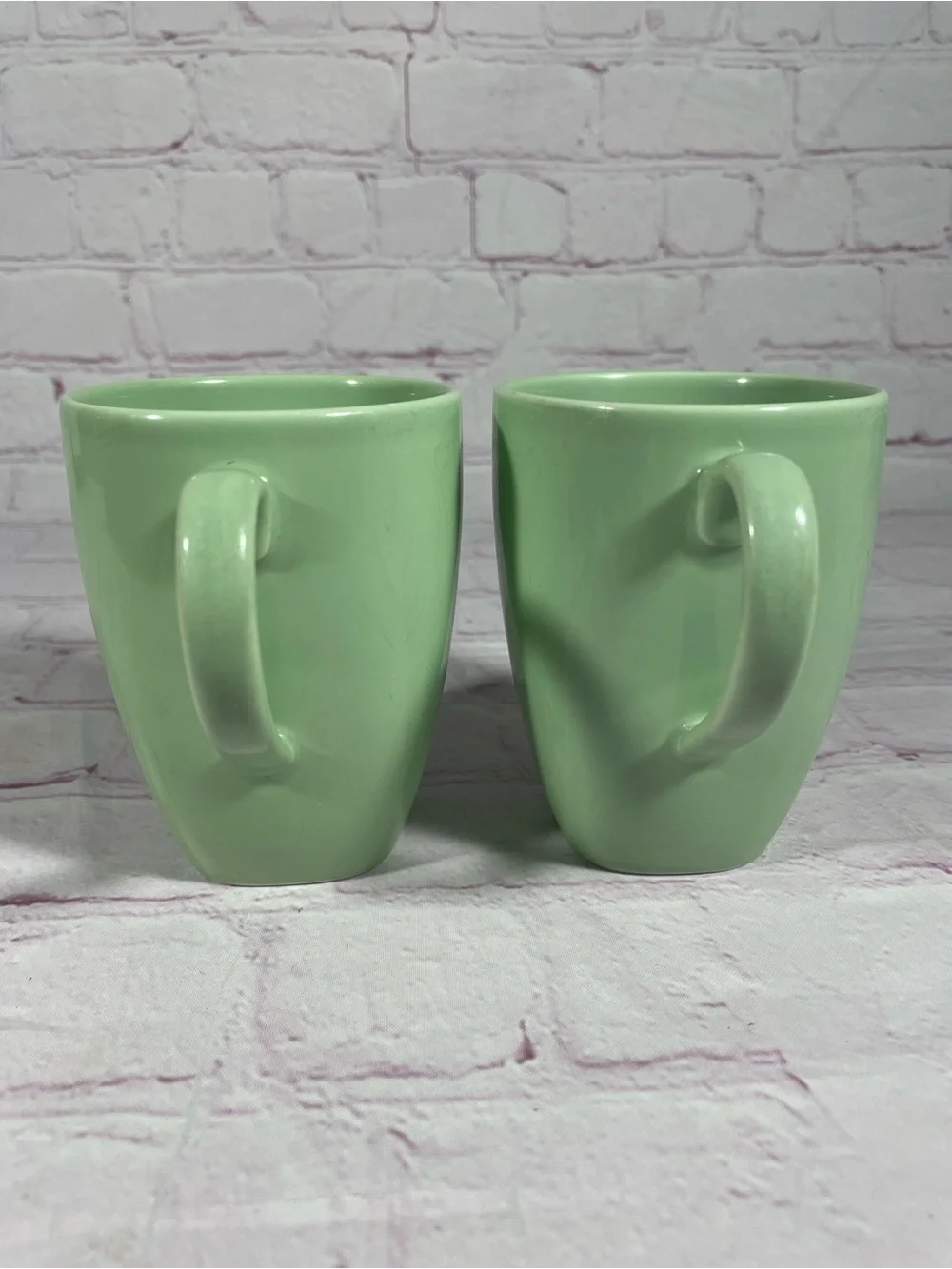 IKEA 365+ Susan Pryke Green 10oz Stoneware Mugs Portugal Set of 2
